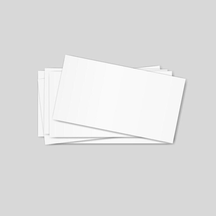 Vector tarjetas de visita apiladas en una ilustración vectorial de fondo gris