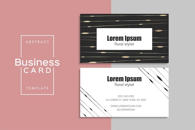 Tarjetas de visita creativas abstractas vectoriales (plantilla de conjunto frontal y posterior)