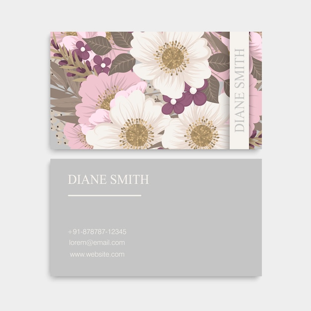 Tarjetas de visita de flores flores pastel