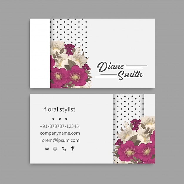 Tarjetas de visita de flores flores rosas fuertes
