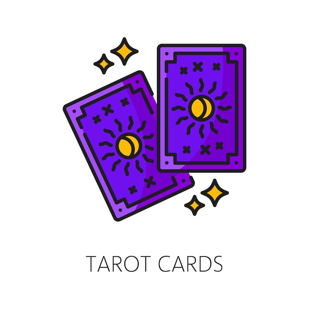 Vector tarot cartas brujería y magia icono o signo