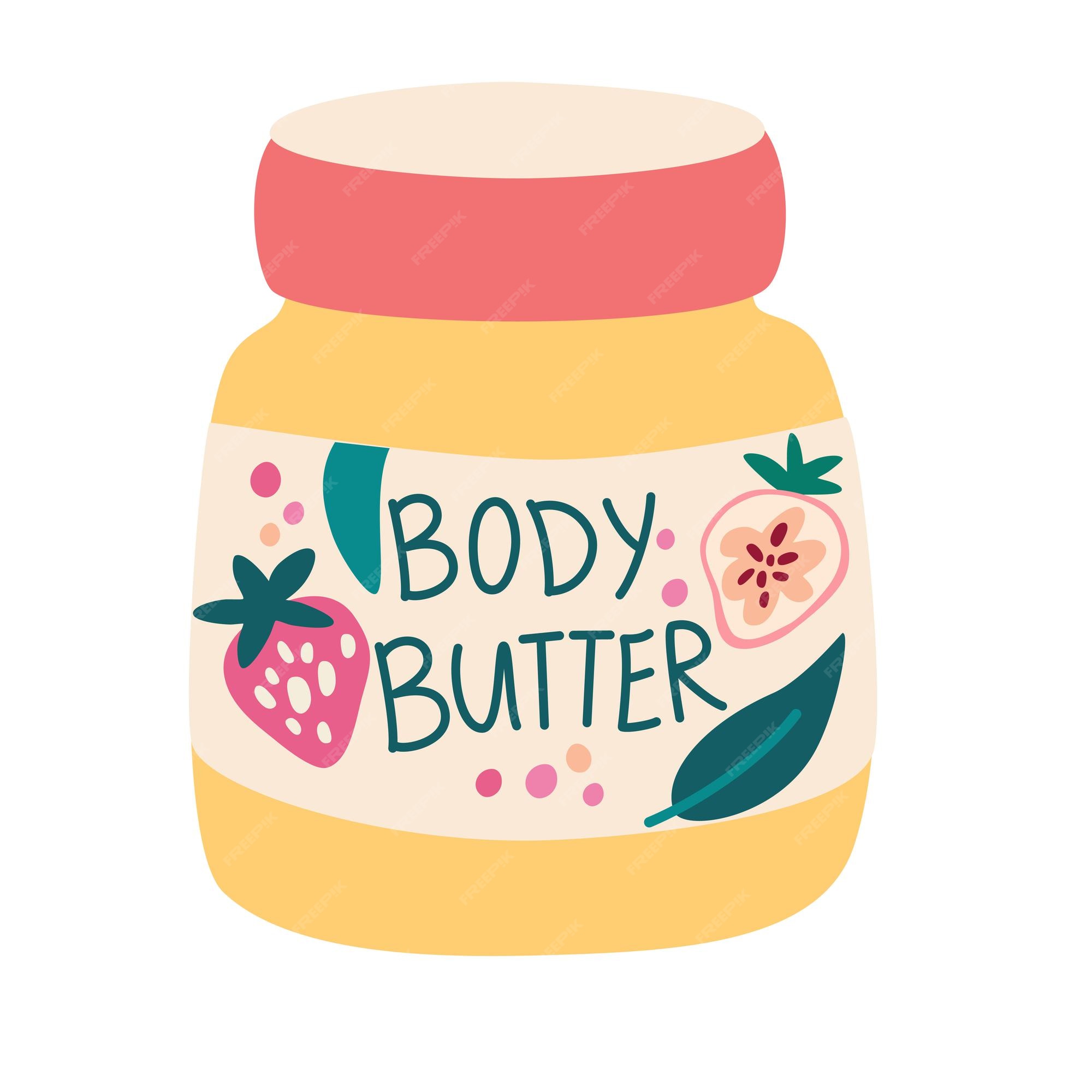 Tarro de crema corporal. aceite corporal cosmético. embalaje brillante con estilo. manteca corporal con fresa. cuidado de la piel, higiene e hidratación. ilustración de dibujos animados de vector | Vector Premium Tarro de crema corporal. aceite corporal cosmético. embalaje brillante con estilo. manteca corporal con fresa. cuidado de la piel, higiene e hidratación. ilustración de dibujos animados de vector | Vector Premium