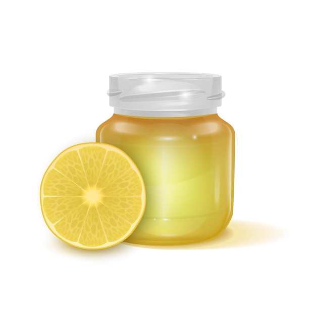 Tarro de cristal con ilustración de mermelada de manzana