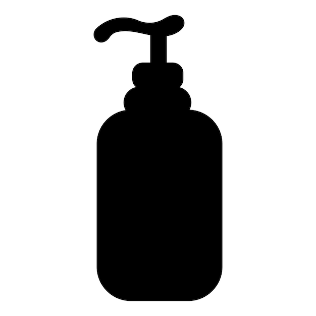 tarro dispensador cosméticos corazón negro crema champú icono elemento vector ilustración