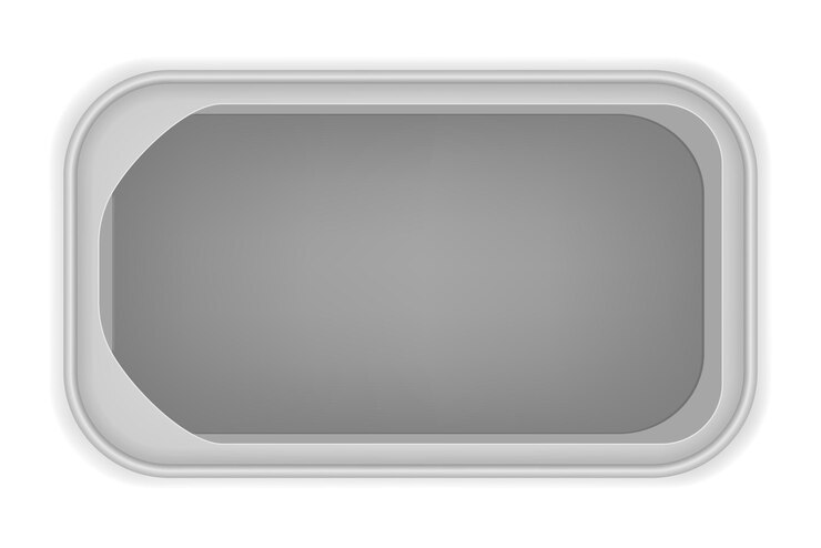 Vector tarro rectangular de metal para ilustración de vector de productos