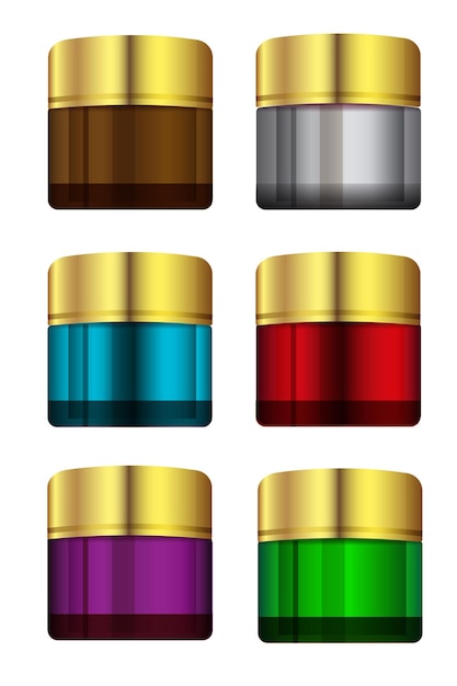 Tarros de crema de colores