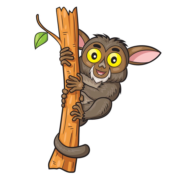 Vector tarsius lindo dibujo animado