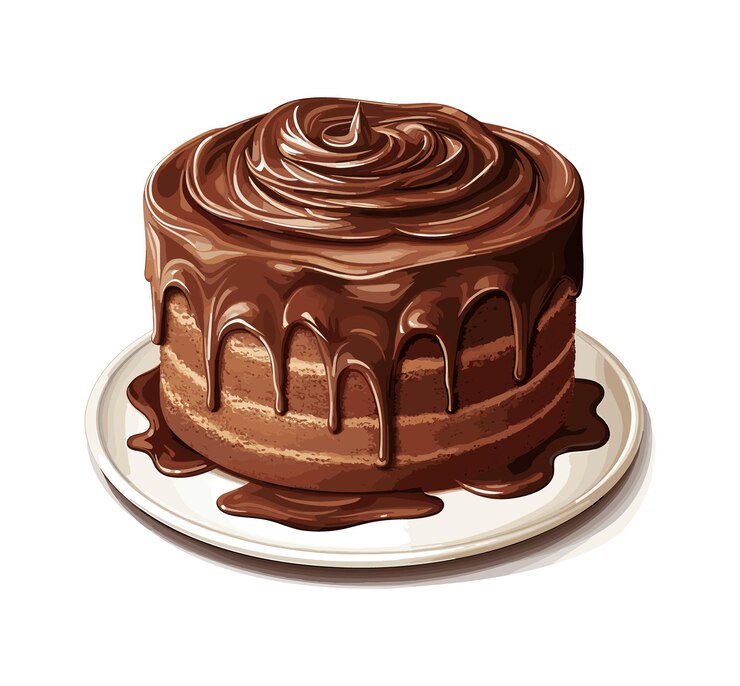 Tarta de chocolate con pegatina de frambuesa aislado sobre fondo blanco.