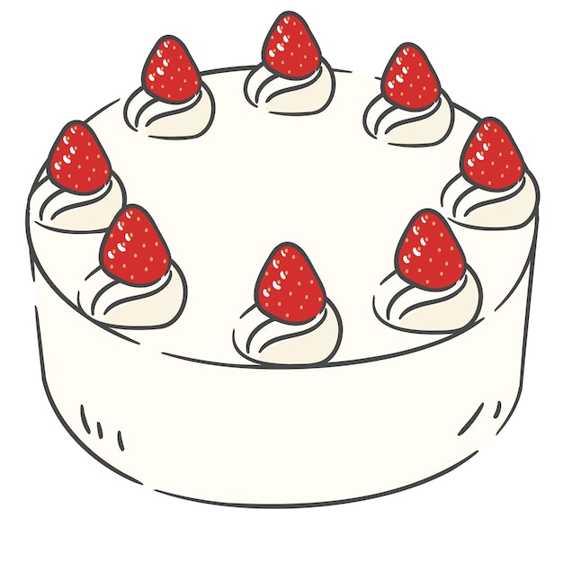 Tarta entera con crema batida de fresa
