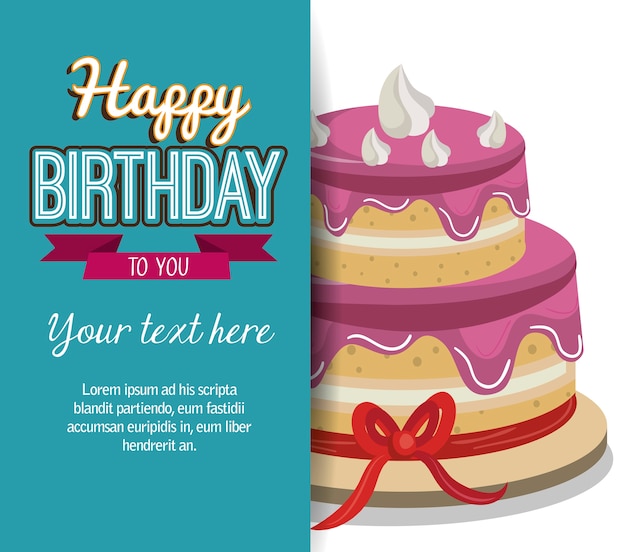 Tarta del feliz cumpleaños