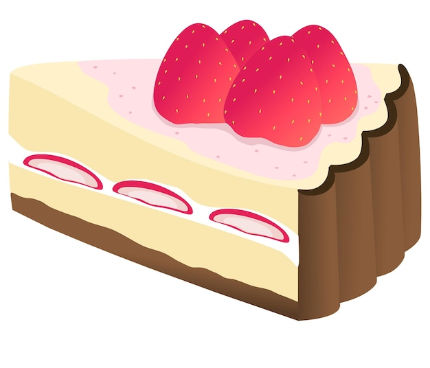 Vector tarta de fresa tarta de queso ilustración vectorial para el diseño