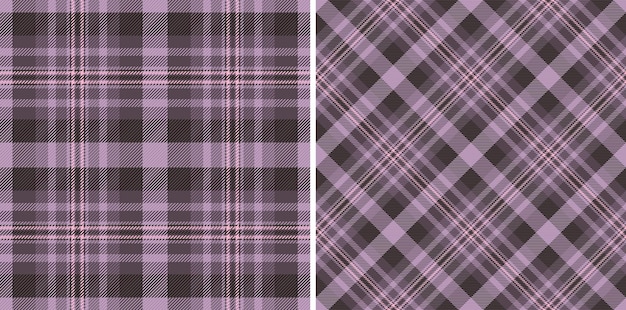 Tartan check sin costuras de patrón textil vectorial con una textura de tela a cuadros de fondo Configurado en colores nocturnos para ideas de imágenes elegantes para inspiración de moda