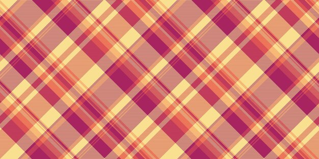 Vector tartan de fondo sexual tela de servicio patrón a cuadros vector de comprobación de textura de rendimiento sin costuras en colores amarillo y rosa