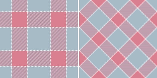 Tartan de fondo vectorial de tela a cuadros con un patrón de textil de textura de chequeo sin costuras Configurado en colores fríos Tendencias de la moda para cada temporada y fiesta
