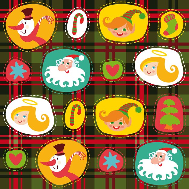 Tartán de Navidad, trama de fondo de cuadros