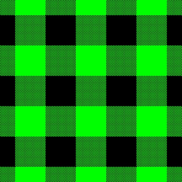 Vector tartan negro y verde chequeado patrón sin costuras textura de fondo ilustración vectorial