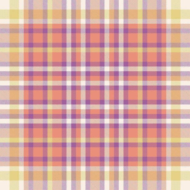 Tartán de textura sin costuras de patrón de cuadros con un fondo de tela vectorial en colores rojo y magenta