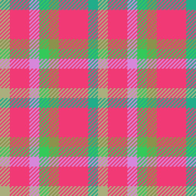 Tartán de textura textil de tejido vectorial sin costuras con un patrón de cuadros de fondo a cuadros en colores rojo y pastel