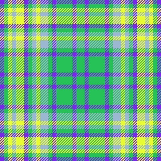 Tartan vectorial a cuadros de fondo con patrón de chequeo con un tejido de textura sin costuras en colores verde y violeta