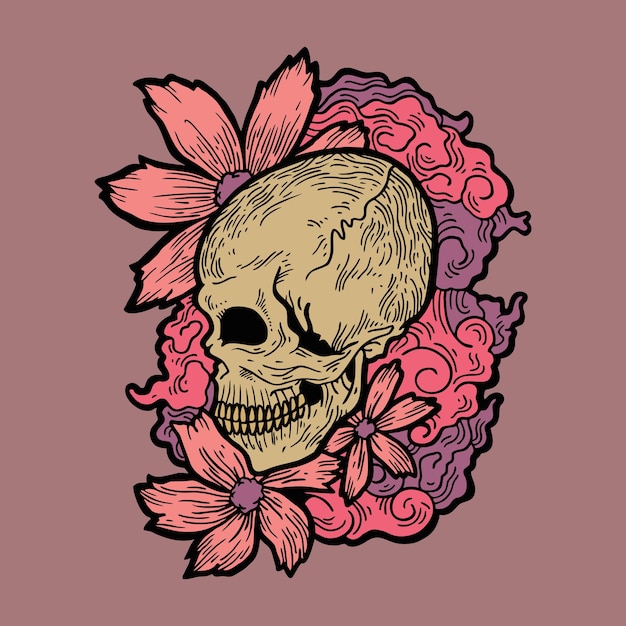 Tatto de calavera de flores