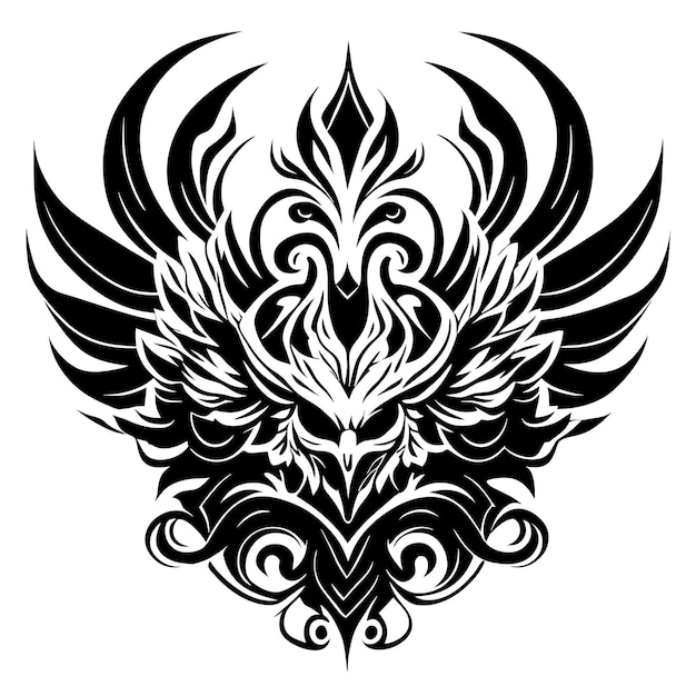 Tatuaje de águila tribal Diseño de tatuaje Ilustración vectorial