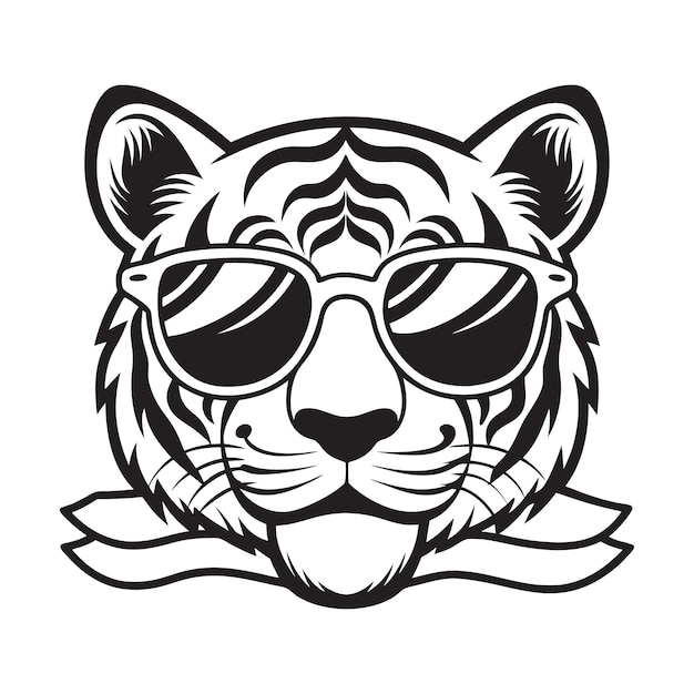 Tatuaje de cabeza de tigre Mascota Diseño creativo
