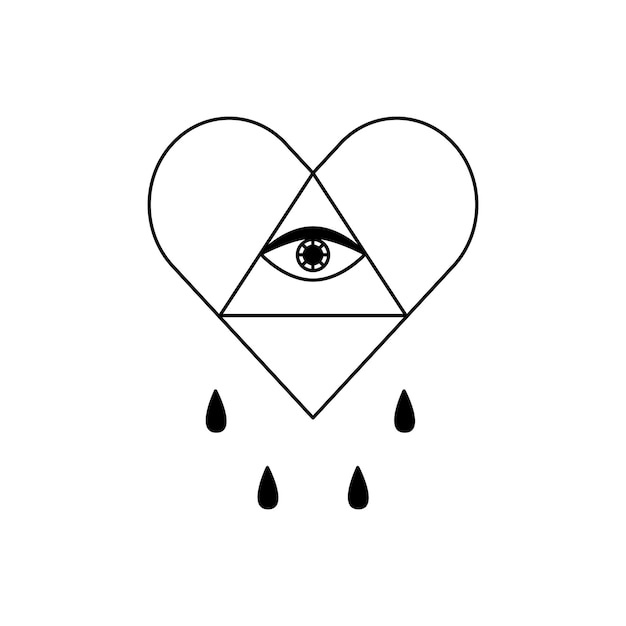 Tatuaje de corazón en estilo y2k 1990s 2000s Diseño de elementos Emo goth Tatuaje de la vieja escuela Ilustración vectorial