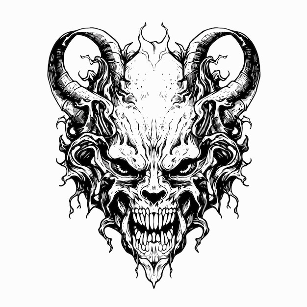 Tatuaje de cráneo tribal
