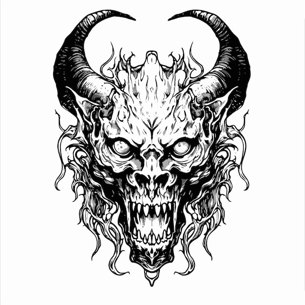 Tatuaje de cráneo tribal