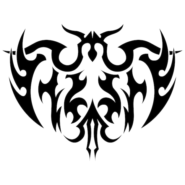 Tatuaje y diseño de camiseta Ilustración vectorial en blanco y negro Fantasía especial Animales mariposa murciélago