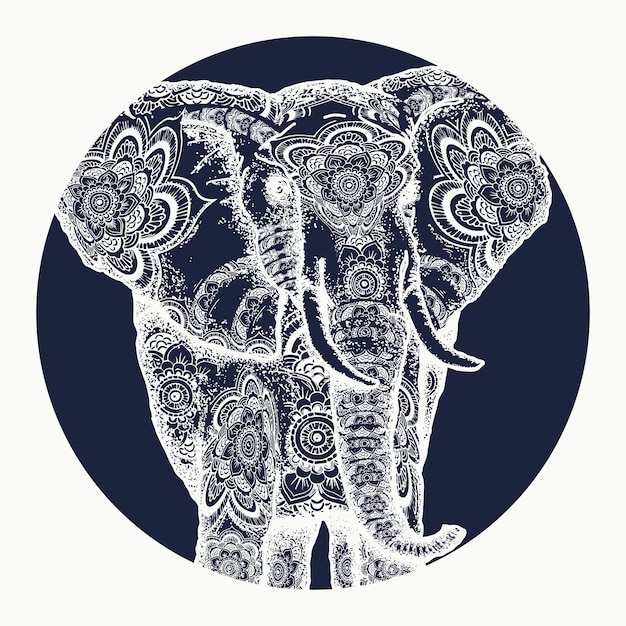 Vector tatuaje de elefante