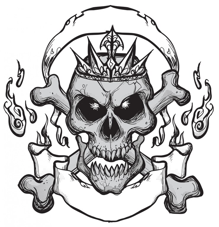 Tatuaje de emblema de calavera