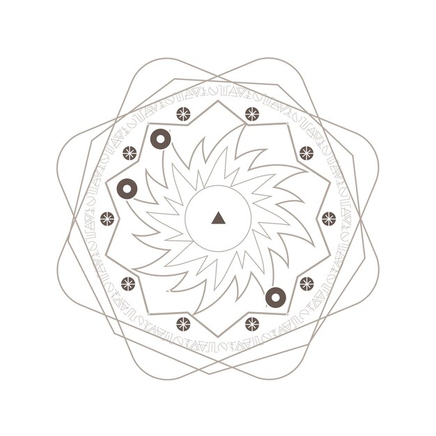 Tatuaje espiritual de geometría mística sobre fondo blanco