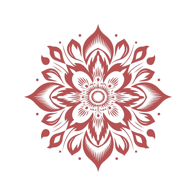 Tatuaje de flores dibujado a mano vector de arte floral geométrico aislado en fondo blanco