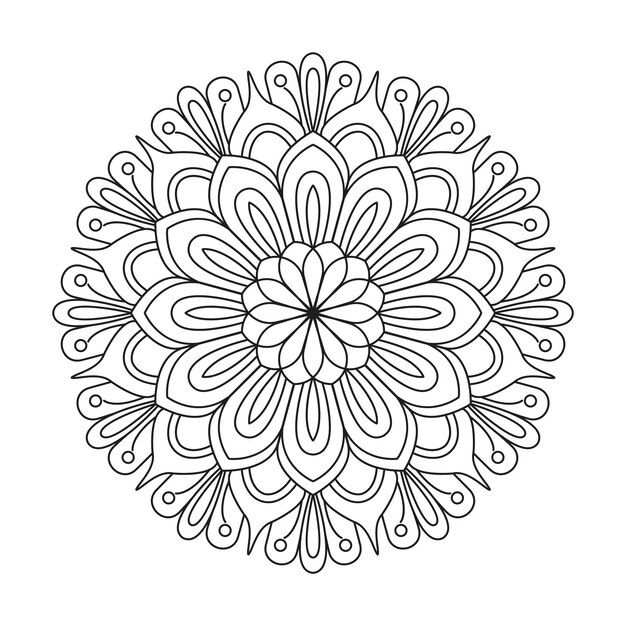Tatuaje de henna dibujo de flores diseño de mandala página de libro de colorear