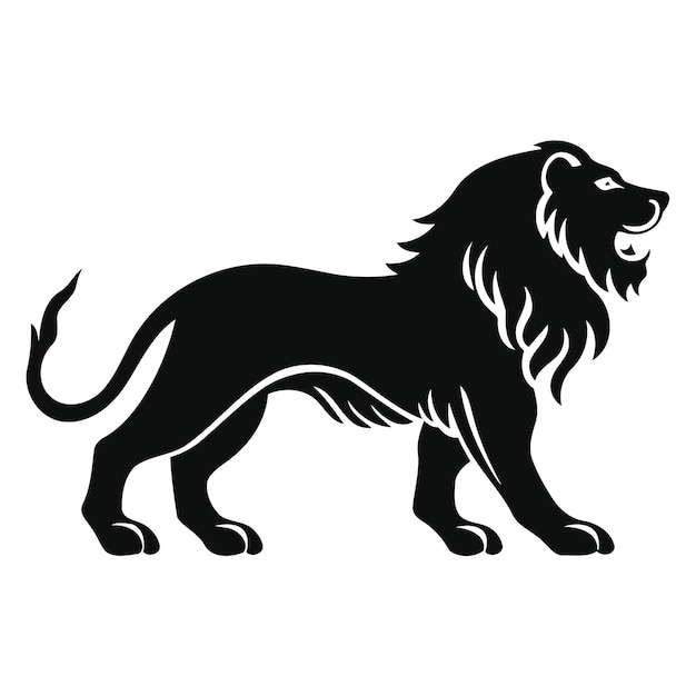 Vector el de un tatuaje de león en negro evocando imágenes reales y una sensación de poder