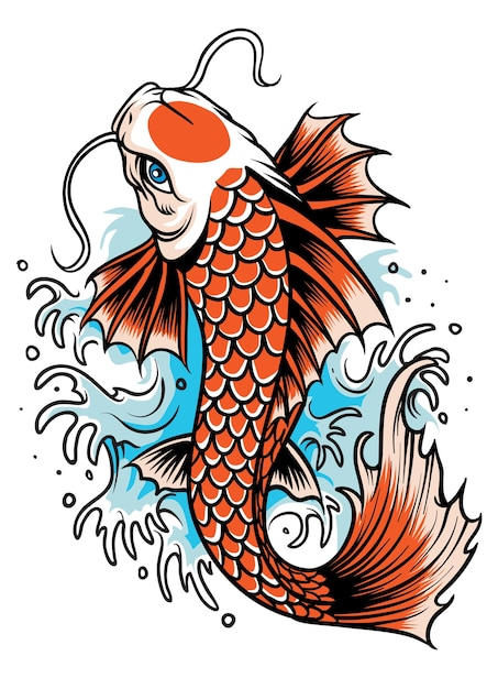 tatuaje de pez koi