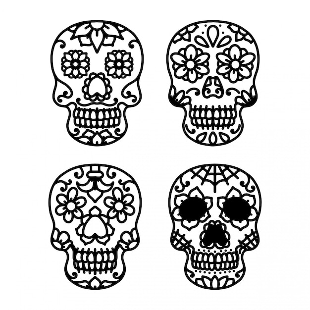 Tatuaje de sugar skull line