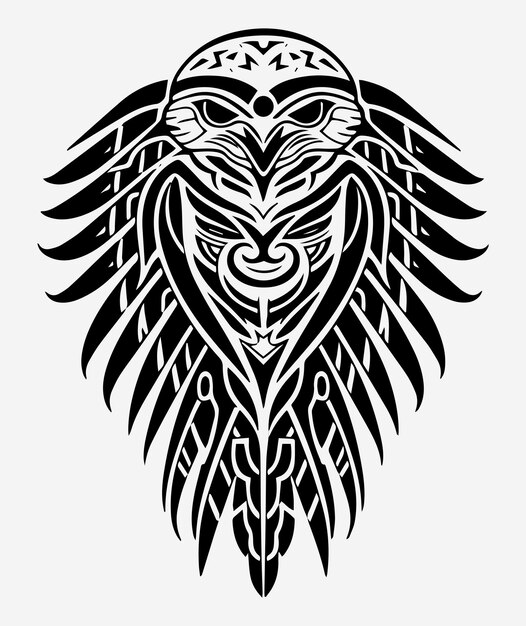 tatuaje tribal de águila ilustración del diseño del logotipo de la insignia