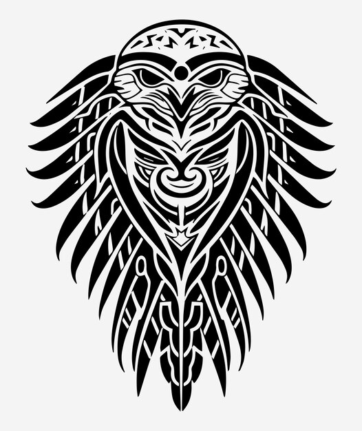 Vector tatuaje tribal de águila ilustración del diseño del logotipo de la insignia