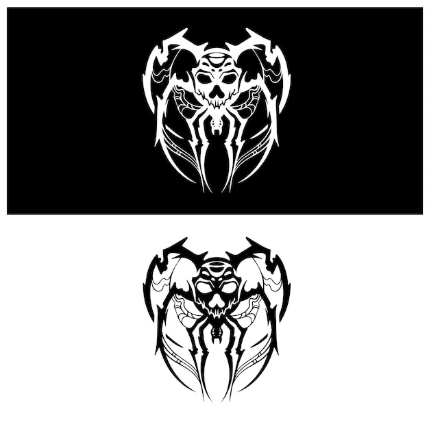 Vector tatuaje tribal dibujado a mano en blanco y negro