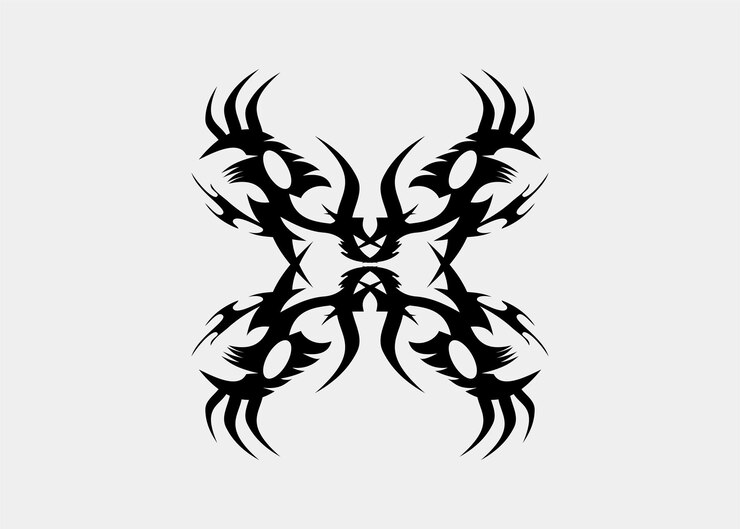 Vector tatuaje tribal garras simétricas