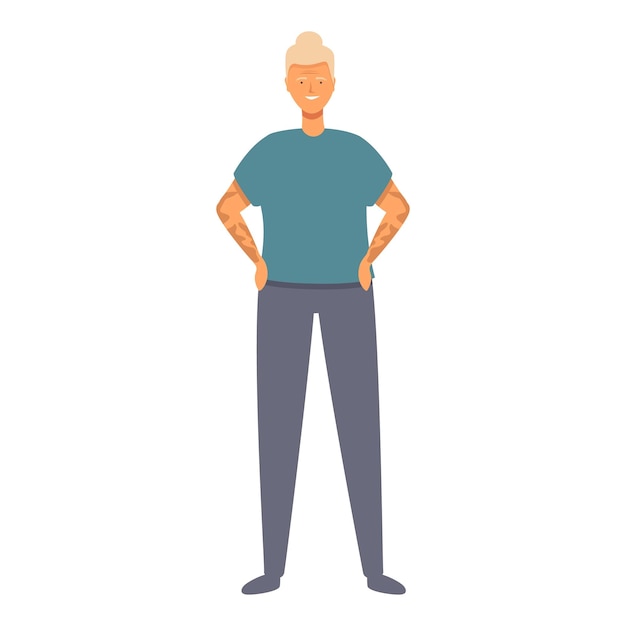 Tatuajes edad icono de rock vector de dibujos animados hombre sonrisa feliz