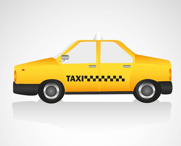 Vector taxi aislado en la ilustración de vector de fondo blanco