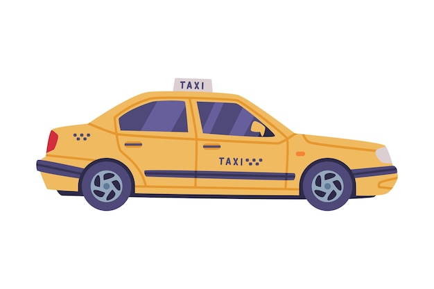 Taxi amarillo como transporte de pavo para la ilustración vectorial de alquiler