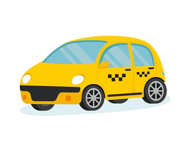 Taxi amarillo. Concepto de servicio de taxi. Ilustración de vector de estilo plano EPS 10