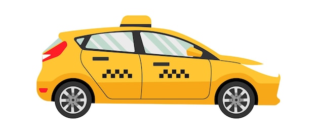 Vector taxi hatchback coche transporte público vector ilustración