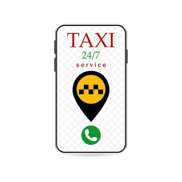 Taxi en línea en la aplicación móvil para teléfonos inteligentes Ideas de servicio de concepto de negocio
