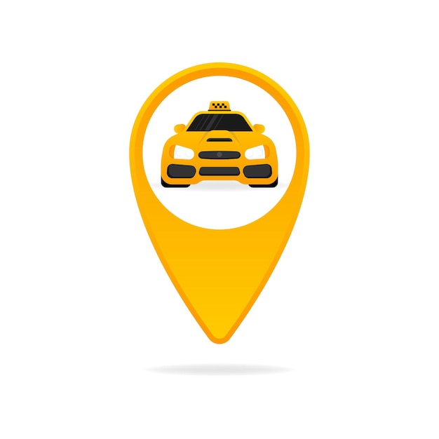 Taxi de personaje 3d sobre fondo claro Icono amarillo de dibujos animados sobre fondo negro Negocios
