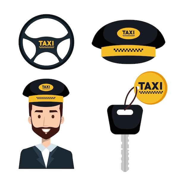 Taxi service set driver key internet